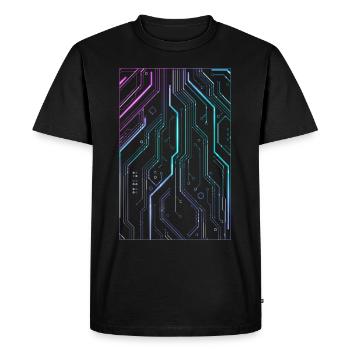 Cyber Vaporwave Aesthetics Futuristic - Men's Premium Organic T-Shirt - black - Front - Nico (187cm)