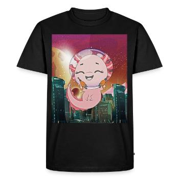 Atom Punk Aesthetic Vaporwave Futuristic Axol - Men's Premium Organic T-Shirt - black - Front - Nico (187cm)