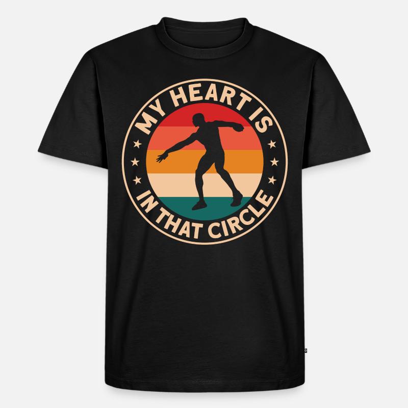 Diskuswurf Diskuswerfer Leichtathletik Diskus - Männer Premium Bio T-Shirt - Schwarz