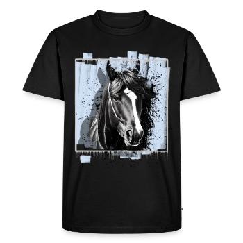Cheval - T-shirt Premium bio Homme - noir - Devant - Nico (187cm)