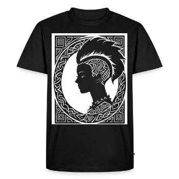 Fantasy Post Punk Celtic Tribal Art Batcave Girl - Men's Premium Organic T-Shirt - black - Front - Nico (187cm)