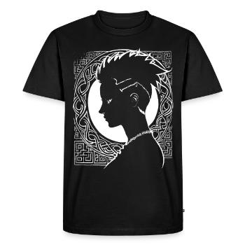 Fantasy Post Punk Celtic Tribal Art Batcave Girl - T-shirt Premium bio Homme - noir - Devant - Nico (187cm)