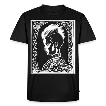 Fantasy Post Punk Celtic Tribal Art Batcave Girl - Men's Premium Organic T-Shirt - black - Front - Nico (187cm)