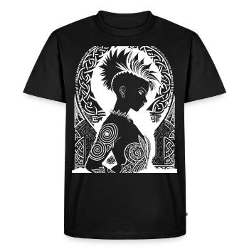 Fantasy Post Punk Celtic Tribal Art Batcave Girl - Men's Premium Organic T-Shirt - black - Front - Nico (187cm)