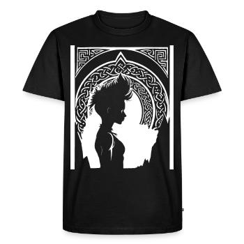 Fantasy Post Punk Celtic Tribal Batcave Mohawk Gi - T-shirt Premium bio Homme - noir - Devant - Nico (187cm)