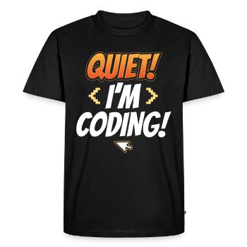 Silent I Programming Coding Coder Programming - Men's Premium Organic T-Shirt - black - Front - Nico (187cm)