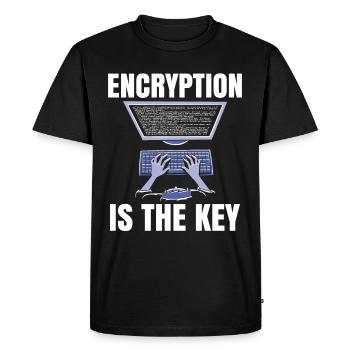 Encryption is the key to coder coding - Men's Premium Organic T-Shirt - black - Front - Nico (187cm)
