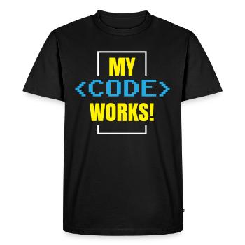 My Code Works Programming Coding Coder - Men's Premium Organic T-Shirt - black - Front - Nico (187cm)