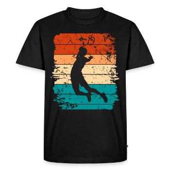 Badminton - Men's Premium Organic T-Shirt - black - Front - Nico (187cm)