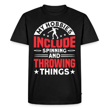 Discus Throw Discus Thrower Athletics Discus - Men's Premium Organic T-Shirt - black - Front - Nico (187cm)