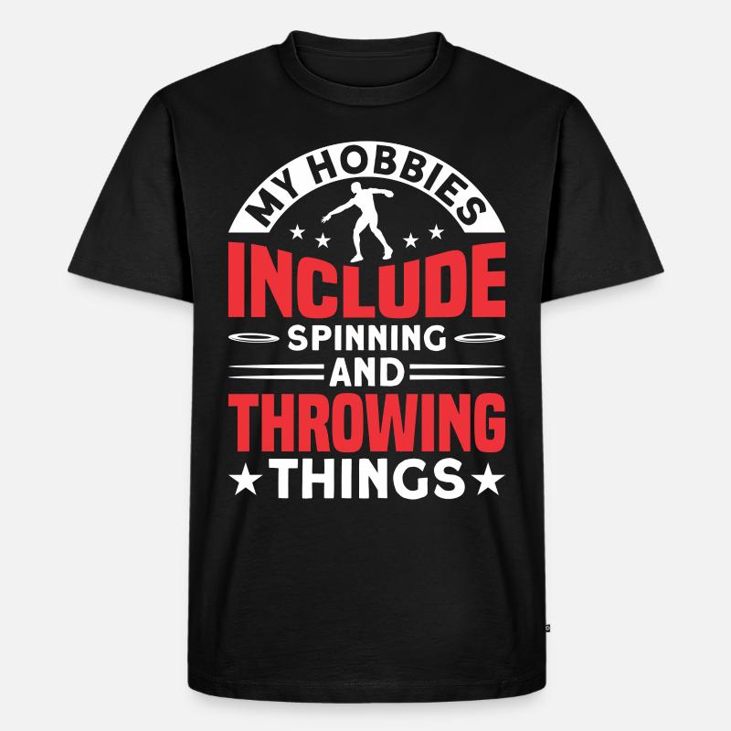 Diskuswurf Diskuswerfer Leichtathletik Diskus - Männer Premium Bio T-Shirt - Schwarz