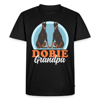 Doberman Dog Owner Dobie Grandpa Gift - Men's Premium Organic T-Shirt - black - Front - Nico (187cm)