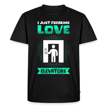 Elevator Elevator Elevator Mechanic Gift - Men's Premium Organic T-Shirt - black - Front - Nico (187cm)