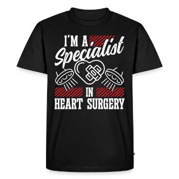 Cardiac Surgeon Specialist Heart Surgery Cardiac Surgery - Men's Premium Organic T-Shirt - black - Front - Nico (187cm)