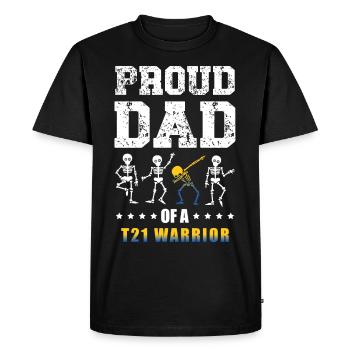 Fier père d’un guerrier T21 - T-shirt Premium bio Homme - noir - Devant - Nico (187cm)