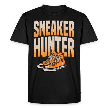 Sneaker Hunter Sneakerhead Chaussure Collector - T-shirt Premium bio Homme - noir - Devant - Nico (187cm)