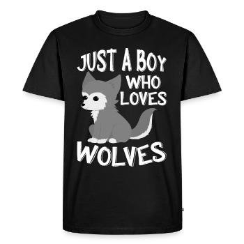 Juste un garçon qui aime les loups-garous loup-garou - T-shirt Premium bio Homme - noir - Devant - Nico (187cm)
