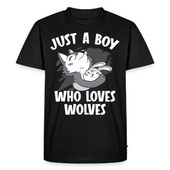 Juste un garçon qui aime les loups-garous loup-garou - T-shirt Premium bio Homme - noir - Devant - Nico (187cm)