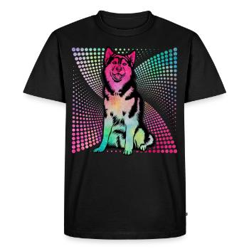 Husky - Men's Premium Organic T-Shirt - black - Front - Nico (187cm)