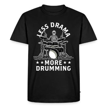 Moins de drame, plus de tambours, de tambours, de tambours - T-shirt Premium bio Homme - noir - Devant - Nico (187cm)