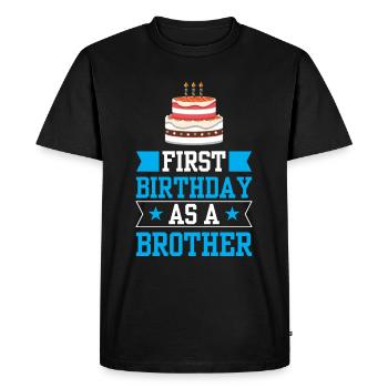 Premier anniversaire en tant que frère enceinte Dictons - T-shirt Premium bio Homme - noir - Devant - Nico (187cm)