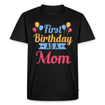 Premier anniversaire en tant que mère enceinte Dictons - T-shirt Premium bio Homme - noir - Devant - Nico (187cm)