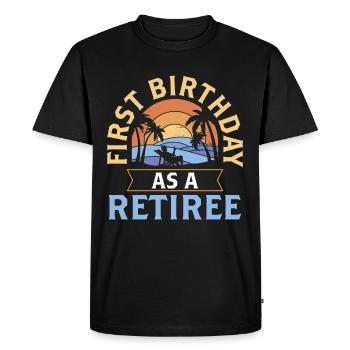 Premier anniversaire en tant que pensionnée enceinte - T-shirt Premium bio Homme - noir - Devant - Nico (187cm)