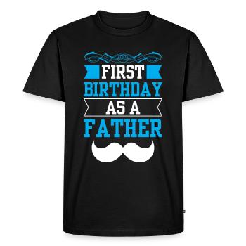Mon premier anniversaire en tant que père enceinte Dictons - T-shirt Premium bio Homme - noir - Devant - Nico (187cm)