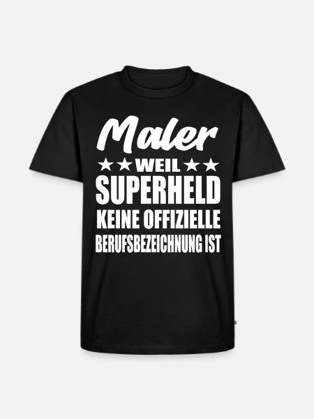 Maler Superheld Spruch - Männer Premium Bio T-Shirt - Schwarz