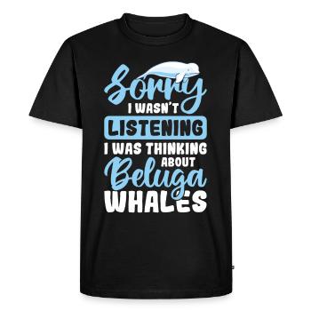 Béluga Béluga Baleine Observation des baleines Dauphin Dauphin - T-shirt Premium bio Homme - noir - Devant - Nico (187cm)