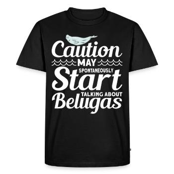 Béluga Béluga Baleine Observation des baleines Dauphin Dauphin - T-shirt Premium bio Homme - noir - Devant - Nico (187cm)