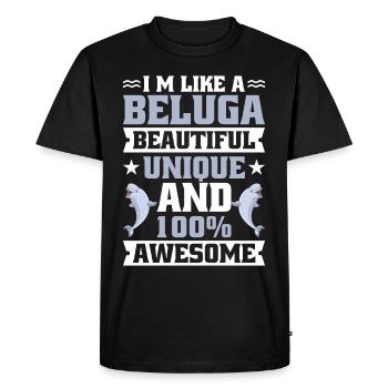 Béluga Béluga Baleine Observation des baleines Dauphin Dauphin - T-shirt Premium bio Homme - noir - Devant - Nico (187cm)