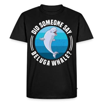 Béluga Béluga Baleine Observation des baleines Dauphin Dauphin - T-shirt Premium bio Homme - noir - Devant - Nico (187cm)