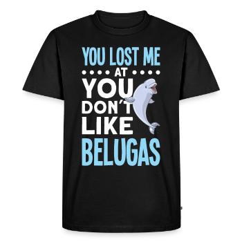 Béluga Béluga Baleine Observation des baleines Dauphin Dauphin - T-shirt Premium bio Homme - noir - Devant - Nico (187cm)