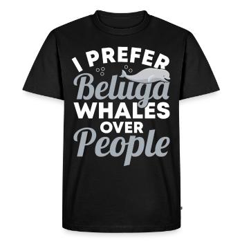 Béluga Béluga Baleine Observation des baleines Dauphin Dauphin - T-shirt Premium bio Homme - noir - Devant - Nico (187cm)