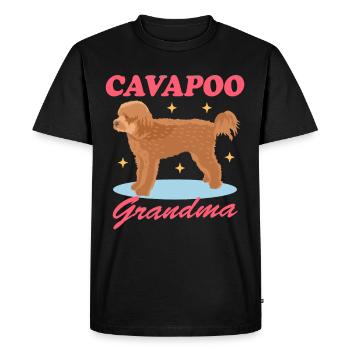 Grand-mère Cavapoo | Cadeau du propriétaire de chien Cavoodle - T-shirt Premium bio Homme - noir - Devant - Nico (187cm)