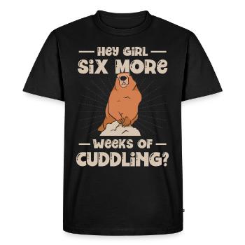 Groundhog Lover No Shadow Crew Animal sauvage - T-shirt Premium bio Homme - noir - Devant - Nico (187cm)