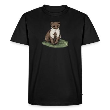 Martre de pierre I maison motif de chasse au gibier de martre pour les chasseurs - T-shirt Premium bio Homme - noir - Devant - Nico (187cm)