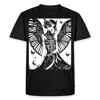 Fairycore Esthétique Grunge Squelette Fée Goth G - T-shirt Premium bio Homme - noir - Devant - Nico (187cm)