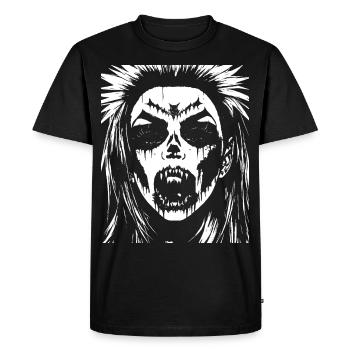 Zombie Horreur Vampire Fille Death Metal Grindcore - T-shirt Premium bio Homme - noir - Devant - Nico (187cm)