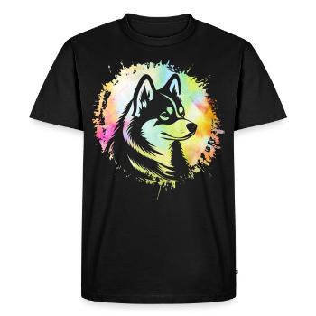 Husky - Men's Premium Organic T-Shirt - black - Front - Nico (187cm)
