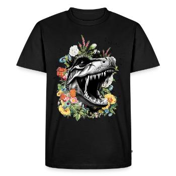 T Rex - T-shirt Premium bio Homme - noir - Devant - Nico (187cm)