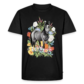 Fleurs de cheval - T-shirt Premium bio Homme - noir - Devant - Nico (187cm)