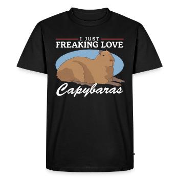 Capybara Capybara Capybaras Cadeau - T-shirt Premium bio Homme - noir - Devant - Nico (187cm)