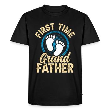 Première fois Grand-père Grands-parents mignons Première fois - T-shirt Premium bio Homme - noir - Devant - Nico (187cm)