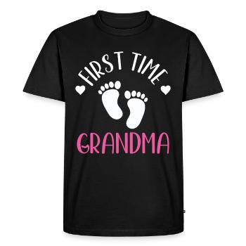 Première fois Grand-mère Mignons grands-parents Première fois - T-shirt Premium bio Homme - noir - Devant - Nico (187cm)