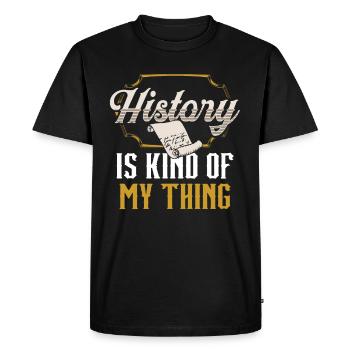 L’histoire, c’est mon truc Profession Historien Historien - T-shirt Premium bio Homme - noir - Devant - Nico (187cm)