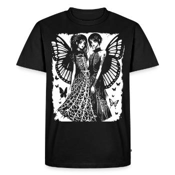Anarchy Fan Skull with Mohawk Crazy Antisocial Pu - Men's Premium Organic T-Shirt - black - Front - Nico (187cm)