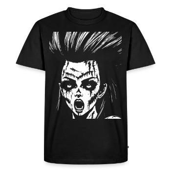 Zombie Horreur Vampire Fille Death Metal Grindcore - T-shirt Premium bio Homme - noir - Devant - Nico (187cm)