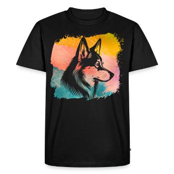 Husky - Men's Premium Organic T-Shirt - black - Front - Nico (187cm)